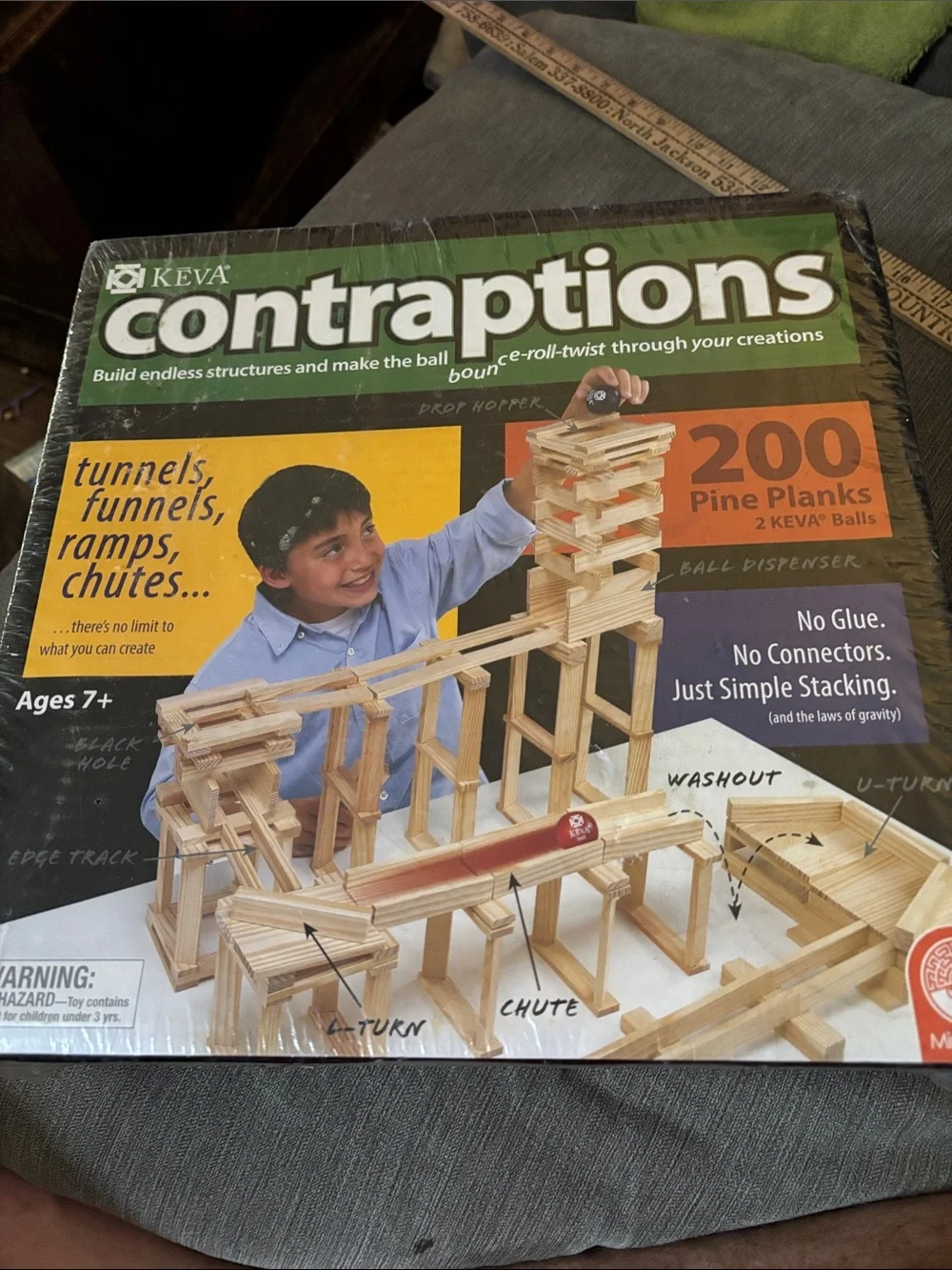 Keva Contraptions 200 Pine Planks Wooden Block Build Set Brand New